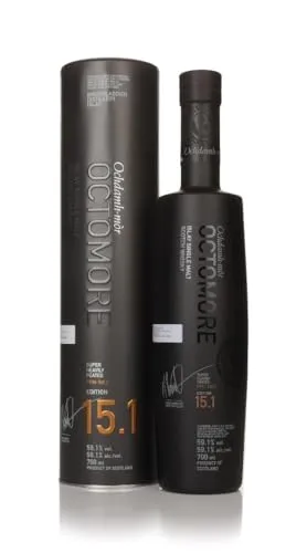 Bruichladdich Octomore 15.1 - 5 Jahre - Super Heavily Peated - Whisky: Extrem stark getorfter Islay Single Malt mit 108,2 ppm, kraftvoll und komplex, ideal für Sammler und Kenner.