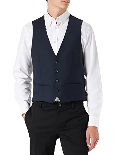 Roy Robson Wollweste mit Leistentaschen in Marine, Größe 56 - Business- & Abendmode für Herren, elegante Wollweste aus Schurwoll-Mix, ideal für stilvolle Anlässe mit praktischen Leistentaschen und körpernaher Passform.