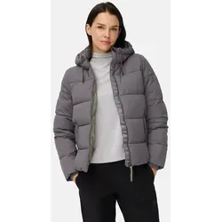 camel active Damen Pufferjacke mit Kapuze - Schiefer - Wasserabweisende und winddichte Pufferjacke mit strukturierter Oberfläche für einen modernen Look. Ideal für kalte Tage und in Regular Fit erhältlich.