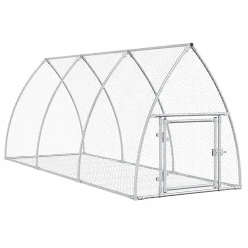 vidaXL Hasenstall Freilaufgehege für Kleintiere - Kleintiergehege & Käfige für draußen, aus verzinktem Stahl, wetterfest und stabil, ideal für Kaninchen und andere Kleintiere mit viel Bewegungsfreiheit und guter Belüftung.