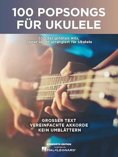 Popsongs für Ukulele | Lyrics & Chords | Leichte Ukulele Songbook für Anfänger & Mittelstufe | Großdruck Arrangements mit Akkorddiagrammen Spiralbindung | Ukulele Noten Buch Play-Along Liederbuch 100