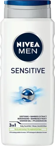 Nivea Men Sensitive Duschgel 500 ml - Duschgel für Männer, 500 ml, reinigt sanft und pflegt die Haut ohne auszutrocknen. Der unwiderstehliche Duft verwandelt Ihre Dusche in ein erfrischendes Erlebnis.