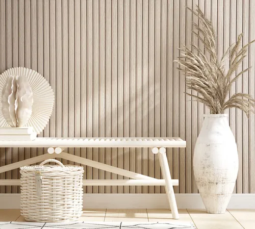 Marburg Vliestapete Timber - 3D Wandpaneele Optik in Beige, geprägt und matt, dimensionsstabil und einfach zu verarbeiten