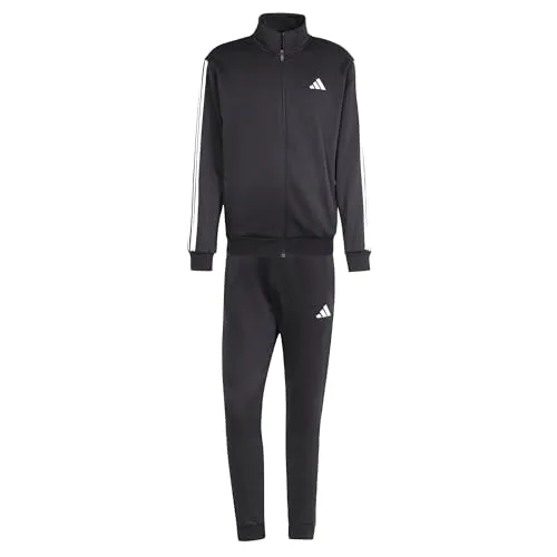 ADIDAS Herren Sportanzug 3-Streifen Basic - Bequemer adidas Trainingsanzug aus weichem Fleece für den Alltag. Ideal für Besorgungen oder Treffen mit Freunden, mit sportlichem Look dank Rippbündchen und klassischen 3-Streifen.