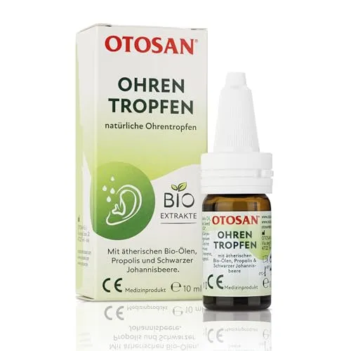 OTOSAN natürliche Ohrentropfen 10ml – Lindernd bei Ohrenschmerzen - Erste-Hilfe-Set für Haushalt & Arbeitsplatz, natürliche Ohrentropfen mit ätherischen Ölen und Propolis, beruhigen den Gehörgang und unterstützen die Reinigung des Ohrkanals.