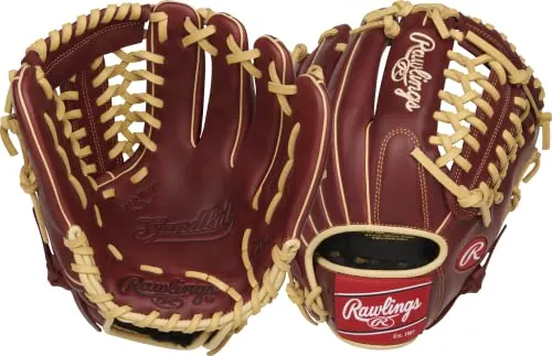 Rawlings SANDLOT Baseballhandschuh Linkshänder 29,8 cm - Burgunderrot - 11,75 Zoll NUTZMODELL mit modifiziertem Trap-Eze-Web für vielseitigen Einsatz. Hergestellt aus langlebigem Vollnarbenleder und ausgestattet mit ZERO SHOCK POLSTER für optimalen Komfort und Schutz.