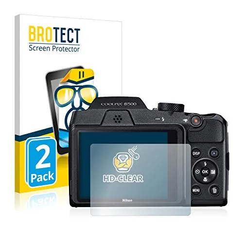 BROTECT (2 Stück Schutzfolie für Nikon Coolpix B500 Displayschutz Folie Ultra-Klar