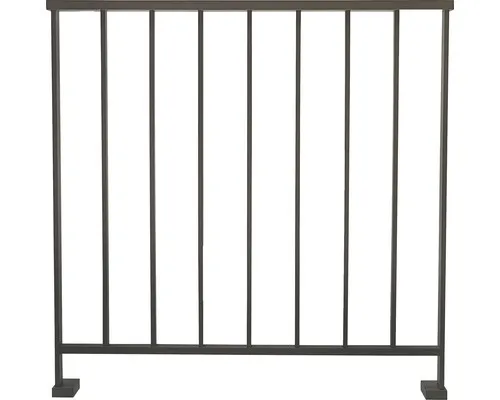 Pertura Geländer-Komplettset Triton anthrazit G-Form Aluminium - Treppen Geländer-Set aus robustem Aluminium, ideal für sichere Bodenmontage und modernem Design in Anthrazit.
