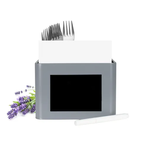 Besteckkorb aus Metall mit Serviettenhalter Besteckbehälter Besteckkasten 2 x