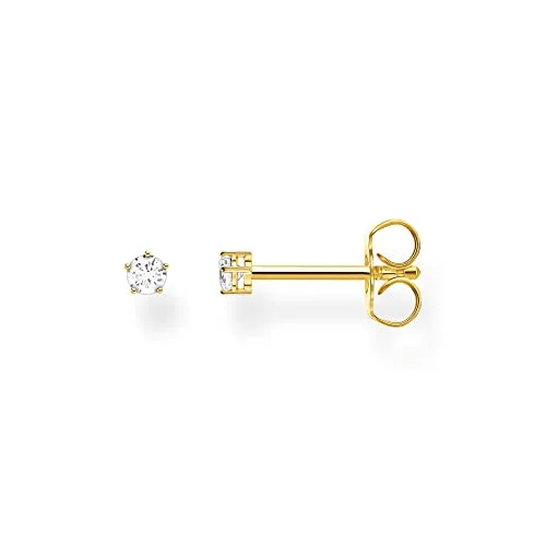 Thomas Sabo Einzel Ohrstecker weißer Stein klein gold vergoldetes Silber H2147-414-14