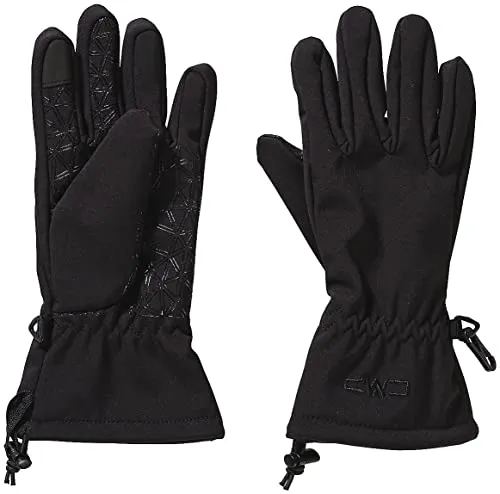 CMP Kids Softshell Handschuhe nero (U901) 4 - Wärmende Softshell-Handschuhe für Kinder, ideal zum Skifahren. Mit rutschfesten Silikonnoppen und Touch-Fingerspitzen bieten sie optimalen Schutz und Komfort bei kaltem Wetter.