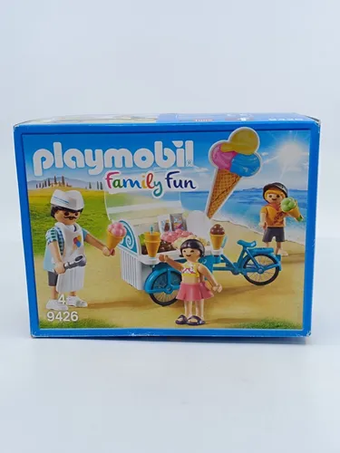 PLAYMOBIL Family Spaß Kaufmann Eis Und Scooter 9426 - Modernes Wohnen: Erlebe den Sommer mit diesem Set, das einen Eisstand und Scooter beinhaltet – perfekt für kreative Rollenspiele und stundenlangen Spaß!