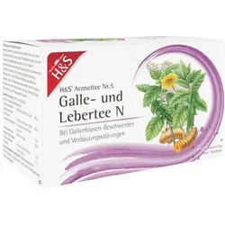 H&s Galle- und Lebertee N Filterbeutel - Tees zur Unterstützung der Gallenfunktion, ideal bei Verdauungsbeschwerden wie Völlegefühl und Blähungen. Mit natürlichen Inhaltsstoffen wie Pfefferminz und Löwenzahn.