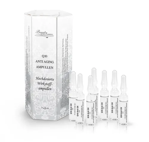 Q 10 Anti-Aging Ampullen 7 Tage Kur - Hochdosierte Q10 Ampullen für eine intensive 7-Tage-Kur zur Hautpflege. Die Kombination aus Q10, Vitamin E und Panthenol fördert die Hautelastizität und sorgt für ein frisches Hautbild. Ideal für die tägliche Anwendung.