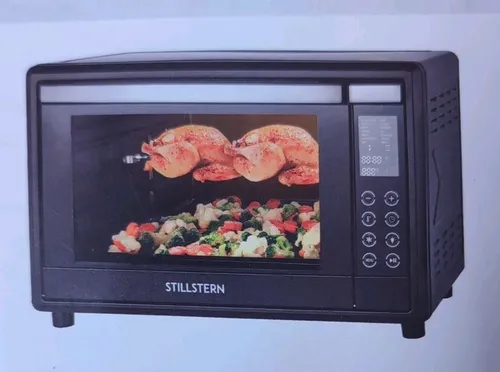 Stillstern Minibackofen mit Umluft (45L) - 13 Programme, inkl. Rezeptheft und Antihaftbeschichtung, ideal für Pizza bis 32cm und schnelle Reinigung