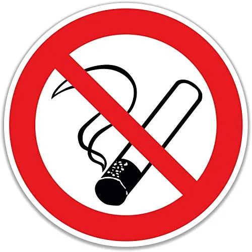 Stück Rauchen verboten Aufkleber Ø 7cm Sticker mit UV Schutz Warnzeichen für Außen-und Innenbereich Rauchverbot Schild 15