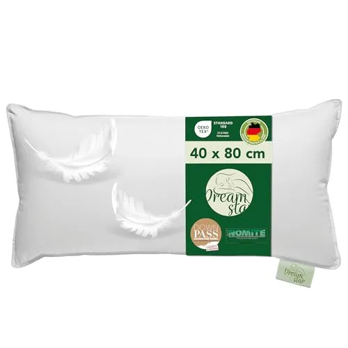 Dreamstar 3-Kammer-Kopfkissen – Daunenkissen 40x80 & 80x80 - Hochwertiges 3-Kammer-Kopfkissen für optimalen Schlafkomfort – Allergikergeeignet, waschbar und mit zertifizierten, nachhaltigen Materialien hergestellt.