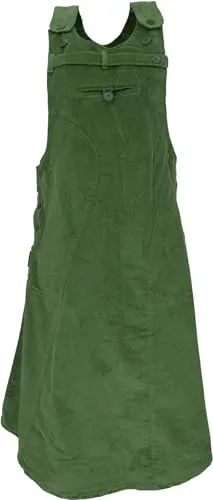 GURU SHOP Cord-Latzrock, Trägerkleid, Hippierock, Grün, Baumwolle, Size:L/XL (40), Röcke Alternative Bekleidung