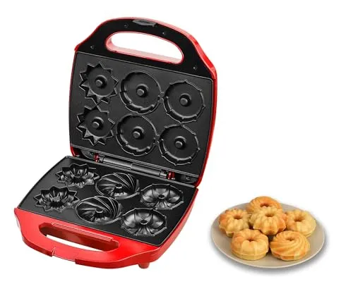 Kalorik TKG CKM 1007 RD Guglhupfbäcker - Guglhupfbäcker für 3 traditionelle Formen, backt bis zu 6 Küchlein gleichzeitig in nur wenigen Minuten. Mit Antihaftbeschichtung und Cool-Touch-Griff für höchste Sicherheit.