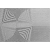 Floordirekt Schmutzfangmatte CIRCA Waschbar Rutschfest TPE-Rücken Grau Wellen 40 x 60 cm