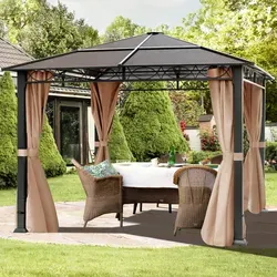 TOOLPORT Rendezvous 3x3 m Hardtop Gartenpavillon mit 4 Seitenteilen - Pavillon 3x3 m mit wetterfesten Seitenteilen, ideal für entspannte Stunden im Garten oder auf der Terrasse. Robust, UV- und witterungsbeständig mit wasserdichtem Dach für optimalen Schutz.