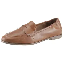 Tamaris Damen Slipper Leder Penny Loafer elegant - Größe 41, Braun - Wanderschuhe mit klassisch-elegantem Design aus hochwertigem Leder, ideal für stilbewusste Frauen. Bequemes TOUCHit-Fußbett und elastischer Einstieg für einfachen Tragekomfort.