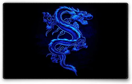Silent Monsters Gaming & Office Mauspad 24 x 20cm Mousepad blauer Drache Fantasy