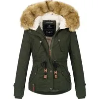 Winterjacke NAVAHOO "Pearl", Damen, Gr. S (36), grün - Funktionsjacke mit warmem Teddyfell, ideal für kalte Wintertage und optimale Passform durch tailliertes Design. Hochwertige Verarbeitung und kuscheliger Komfort von Navahoo.
