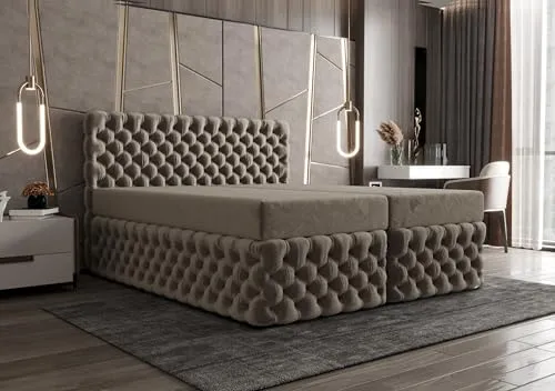 B&B Home Boxspringbett Figo II mit Kopfteil und Bettkasten - Das Boxspringbett Figo II vereint modernes Design mit praktischem Stauraum. Die H3 Bonellfederung sorgt für hohen Komfort und passt sich jedem Einrichtungsstil an.