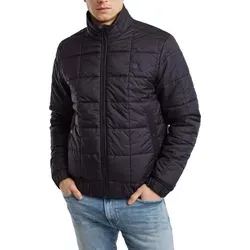 G-Star Herren Meefic Quilted Jacke, Schwarz - Funktionsjacke mit hohem Kragen und elastischem Design, ideal für kühle Tage und aktive Freizeit.