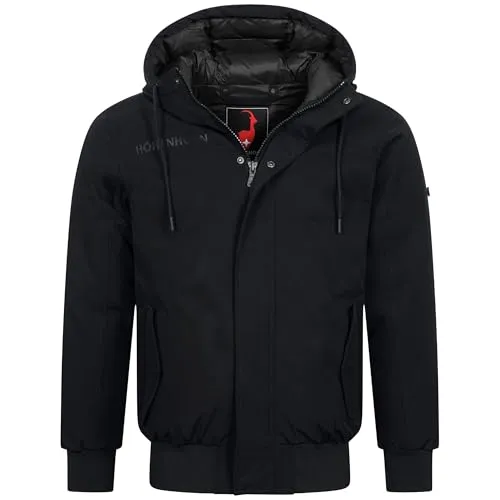 Höhenhorn Alpwall Herren Winter Jacke Gefüttert Schwarz Gr. S - Funktionsjacke mit wasserdichten Eigenschaften (8.000mm) und exzellenter Isolierung für kalte Wintertage. Atmungsaktives Material sorgt für ein angenehmes Klima, ideal für Outdoor-Aktivitäten.