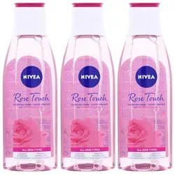 Nivea Gesichtspeeling 3 x NIVEA Rose Touch Gesichtswasser mit Rosenwasser alle Hauttypen klä