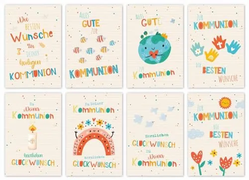 Kommunionskarten Kommunion mit Umschlag jedes Motiv 1x (Variante 1) 5