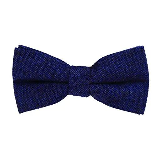 DonDon Herren Fliege 12 x 6 cm Baumwolle gebunden und längenverstellbar blau