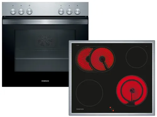 Constructa CX5HS606 Set Einbauherd mit Glaskeramikkochfeld - Herdset mit 5 Backofenfunktionen und Schnellaufheizung für zeitsparendes Kochen. Das 60 cm breite Kochfeld bietet eine Restwärmeanzeige für Sicherheit und Effizienz.