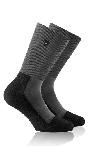 Rohner Wandersocke Original SupeR Light (Wollmischgewebe, feuchtigkeitsregulierend) anthrazit/grau - 1 Paar, Größe: 42-44