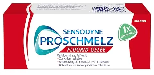 Sensodyne ProSchmelz Fluorid Gelee 25 g - Zahnpasta für empfindliche Zähne, schützt vor Karies und stärkt den Zahnschmelz für ein gesundes Lächeln.