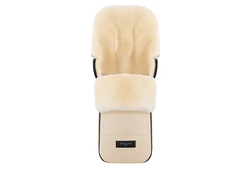 Werner Christ Baby Fußsack FLIMS - Kuscheliges Innenfutter für warme Kleinkinder - Fußsäcke, beige meliert mit weichem Innenfutter aus Fell für optimalen Komfort und Wärme bei kaltem Wetter.