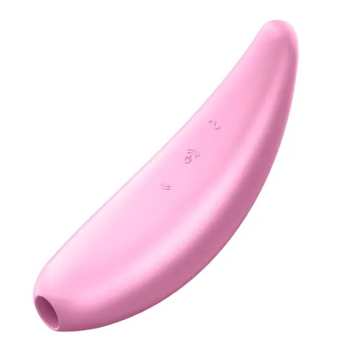 Klitoris-Sauger Satisfyer Curvy 3 Connect App, Vibrator für Sie zur Intim-Stimulation, Druckwellen Auflege-Vibrator mit App, Sexspielzeug für Frauen wiederaufladbar 15 cm