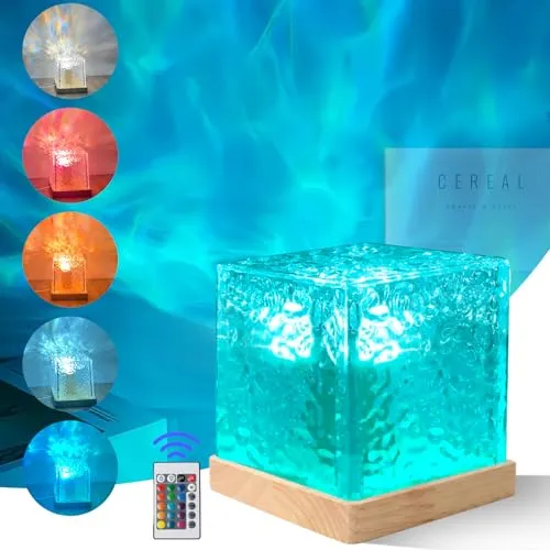 Exsivemy Aurora Lampe LED Sternenhimmel Projektor, Polarlicht Lampe mit 16 Beleuchtung-Effekten, 30 Beleuchtungsmodi Nordlicht Projektor Lamp, Ocean Lamp für Kinder/Schlafzimmer/Party (Stil1)