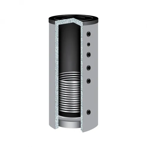 Liter TWL Pufferspeicher PR-500 – 500L Warmwasserspeicher - Kompakter Pufferspeicher mit analoger Anzeige, korrosionsbeständig und ideal für den Innenbereich. Perfekt zur effizienten Warmwasserspeicherung.