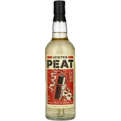 Mister Peat Heavily Peated Single Malt Scotch Whisky 46% - Whisky mit intensivem Torfgeschmack und frischen Zitrusnoten, ideal für puren Genuss. Authentisch und unverfälscht durch Verzicht auf Kühlfiltrierung.