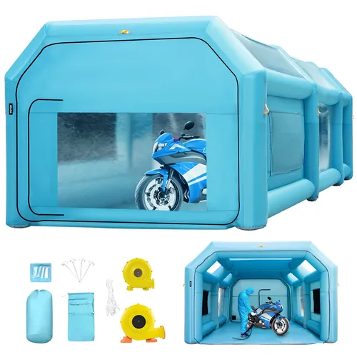 VEVOR 6x3x2,5m Aufblasbare Zelt Auto Lackierkabine Sprühkabine Campingzelt Blau