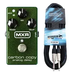 MXR E-Gitarre MXR Effektgerät M169 Carbon Copy Analog Delay Pedal mit Kabel, Effektgerät, Analog Delay, Pedal, mit Gitarrenkabel grün