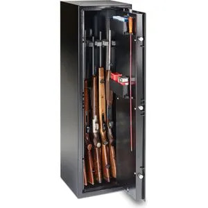 Burg-Wächter 39520 Waffenschrank Ranger N 5 E, Schwarz - Waffentresor mit elektronischem Zahlenschloss für bis zu 7 Langwaffen, bietet hohen Einbruchschutz und ist ideal für Jäger und Sportschützen.