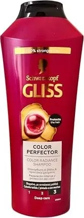 Schwarzkopf Gliss Color Perfector Shampoo 400 ml - Shampoo für gefärbtes Haar, verlängert die Haltbarkeit der Haarfarbe und nährt intensiv, für gesundes und glänzendes Haar.