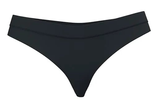 ALBERO NATUR Hoch Geschnittener Damen String-Tanga aus Bio-Baumwolle Mit breitem und elastischem Taillenbund, GOTS Zertifiziert (DE/NL/SE/PL, Alphanumerisch, M, Regular, Regular, 1, Schwarz)