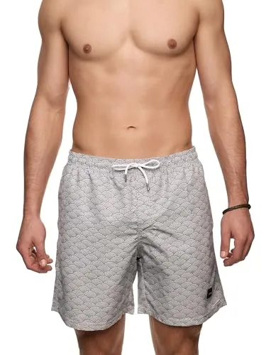 Indicode Badeshorts INSantonio - Beige mit superweicher Innenhose - Herren-Bademode, schnell trocknend und pflegeleicht, perfekt für Strand und Pool mit bequemer Passform in Größe L.