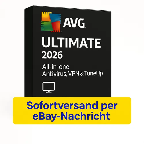 AVG ULTIMATE 2025 - 1 PC | Alles in einem Sicherheits-Paket - Security-Suiten: AVG ULTIMATE 2025 bietet umfassenden Schutz mit Internet Security, TuneUp, VPN und AntiTrack für ein sicheres und optimiertes Online-Erlebnis.
