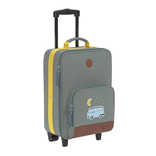 Lässig Kindertrolley Adventure, blau - praktischer Kinderkoffer für spannende Entdeckungsreisen, wasserabweisend und individuell gestaltbar mit Stickern
